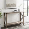 Gray Wash Farmhouse X-Frame Console Table-Kirkland's Home New