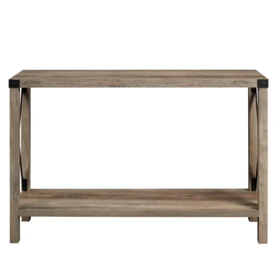 Gray Wash Farmhouse X-Frame Console Table-Kirkland's Home New