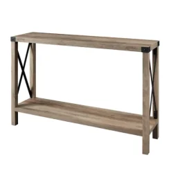 Gray Wash Farmhouse X-Frame Console Table-Kirkland's Home New