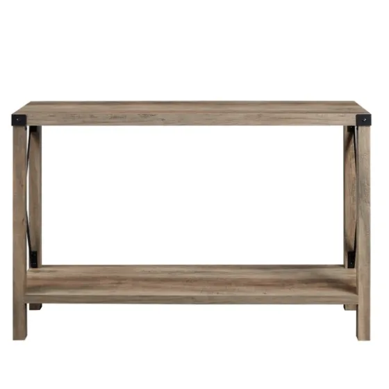 Gray Wash Farmhouse X-Frame Console Table-Kirkland's Home New