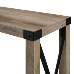 Gray Wash Farmhouse X-Frame Console Table-Kirkland's Home New