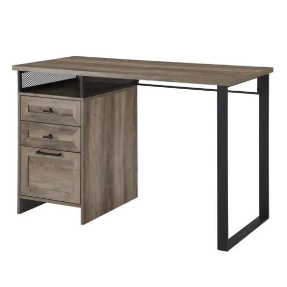 Gray Wash Wood And Mesh 3-Drawer Desk-Kirkland's Home Discount