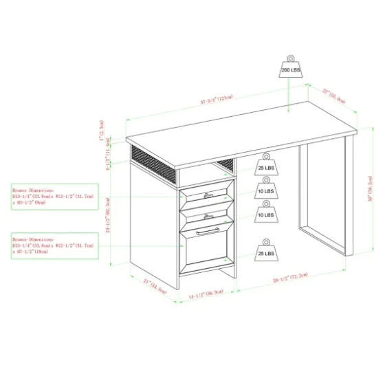 Gray Wash Wood And Mesh 3-Drawer Desk-Kirkland's Home Discount