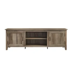 Gray Wash Wood Grooved Door Tv Stand-Kirkland's Home Online