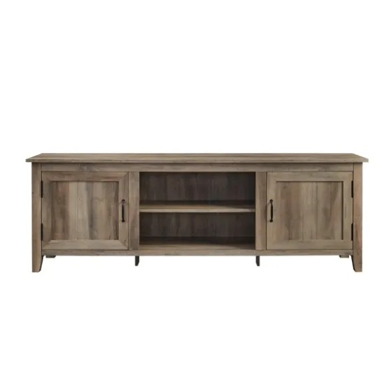 Gray Wash Wood Grooved Door Tv Stand-Kirkland's Home Online