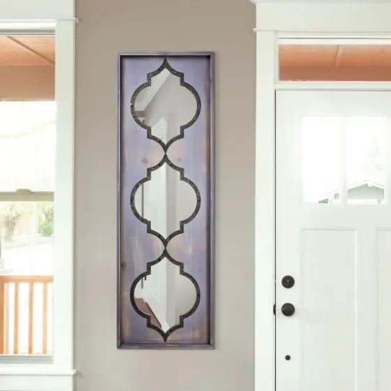 Gray Washed Purple Wood Wall Mirror-Kirkland's Home New