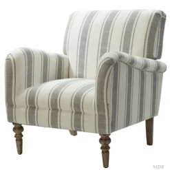 Gray White Carved Slope Stripe Accent Chair-Kirkland's Home Hot