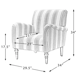 Gray White Carved Slope Stripe Accent Chair-Kirkland's Home Hot