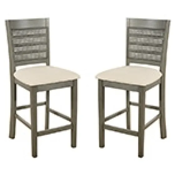 Gray Wilbur Cane Back Counter Stools, Set Of 2-Kirkland's Home Sale