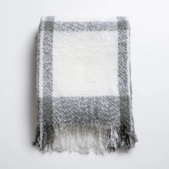 Gray Windowpane Faux Mohair Throw-Kirkland's Home Hot