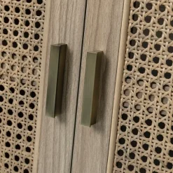 Gray Wood And Cane 3-Door Cabinet-Kirkland's Home Cheap