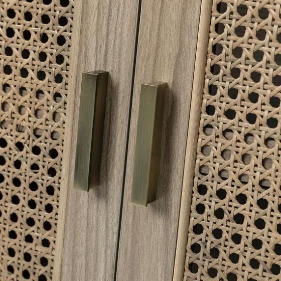 Gray Wood And Cane 3-Door Cabinet-Kirkland's Home Cheap