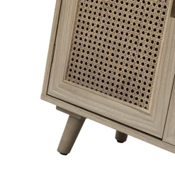 Gray Wood And Cane 3-Door Cabinet-Kirkland's Home Cheap