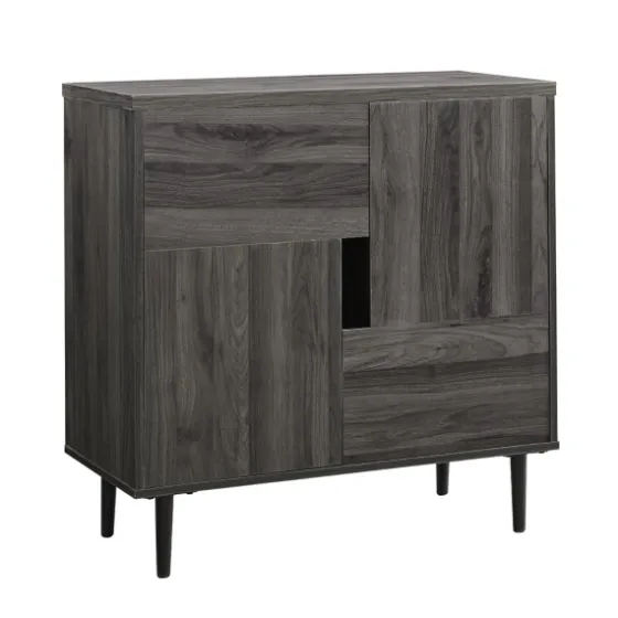 Gray Wood 4-Door Modern Cabinet-Kirkland's Home Cheap