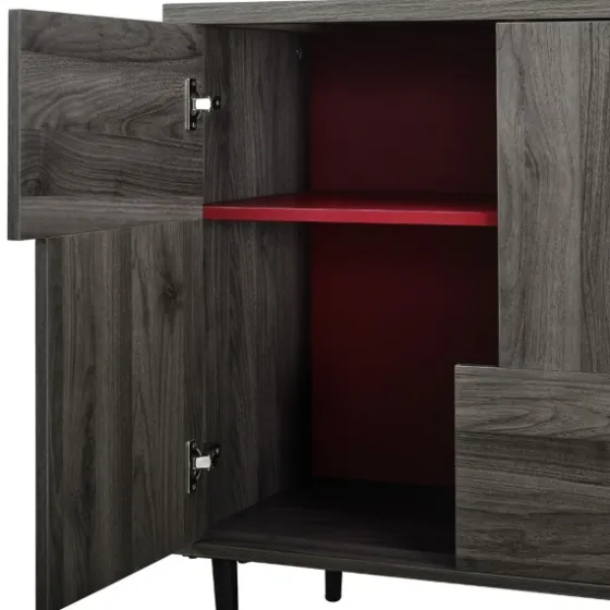 Gray Wood 4-Door Modern Cabinet-Kirkland's Home Cheap