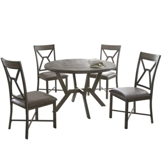 Gray Wood Upholstered 5-Pc. Dining Set-Kirkland's Home Online