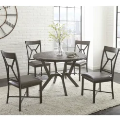 Gray Wood Upholstered 5-Pc. Dining Set-Kirkland's Home Online