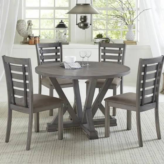 Gray Wooden Fiji Round Dining Table-Kirkland's Home Discount