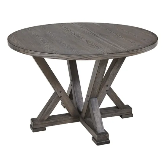Gray Wooden Fiji Round Dining Table-Kirkland's Home Discount