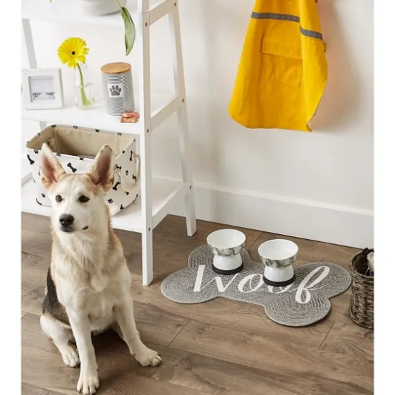 Gray Woof Bone Pet Bowl Mat-Kirkland's Home Discount