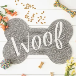 Gray Woof Bone Pet Bowl Mat-Kirkland's Home Discount