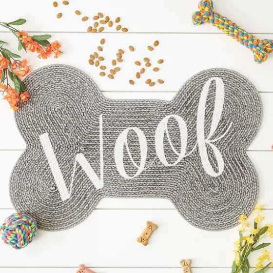 Gray Woof Bone Pet Bowl Mat-Kirkland's Home Discount