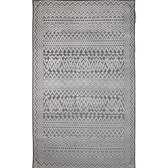 Gray Zig-Zag Ezra Indoor/Outdoor Area Rug, 7X9-Kirkland's Home Shop