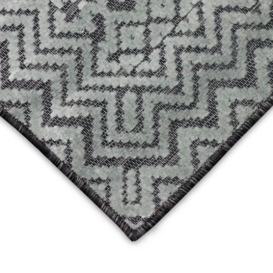 Gray Zig-Zag Ezra Indoor/Outdoor Area Rug, 7X9-Kirkland's Home Shop