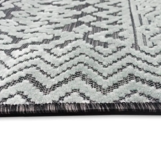 Gray Zig-Zag Ezra Indoor/Outdoor Area Rug, 7X9-Kirkland's Home Shop