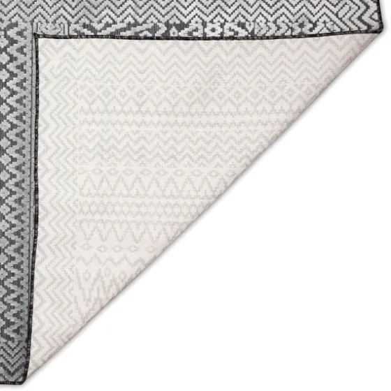 Gray Zig-Zag Ezra Indoor/Outdoor Area Rug, 7X9-Kirkland's Home Shop