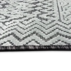 Gray Zig-Zag Ezra Indoor/Outdoor Area Rug, 4X7-Kirkland's Home Outlet
