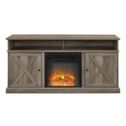 Graywash Rustic Fireplace Cabinet-Kirkland's Home Cheap