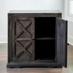 Graywash X 2-Door Wooden Cabinet-Kirkland's Home Flash Sale