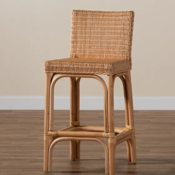Greek Natural Rat Woven Counter Stool-Kirkland's Home Best