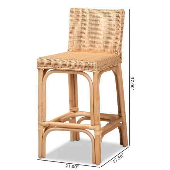 Greek Natural Rat Woven Counter Stool-Kirkland's Home Best