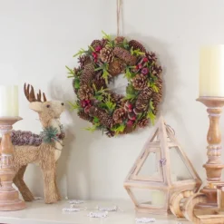 Green And Brown Pinecone Mini Wreath-Kirkland's Home Outlet