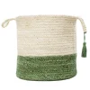 Green And Cream Woven Basket With Tassel, 19 In.-Kirkland's Home Shop