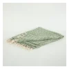 Green And Ivory Chevron Cotton Throw-Kirkland's Home Outlet