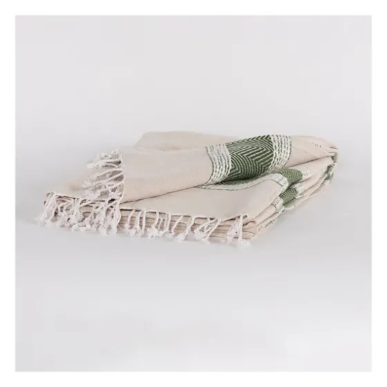 Green And Natural Colorblock Chevron Throw-Kirkland's Home Hot