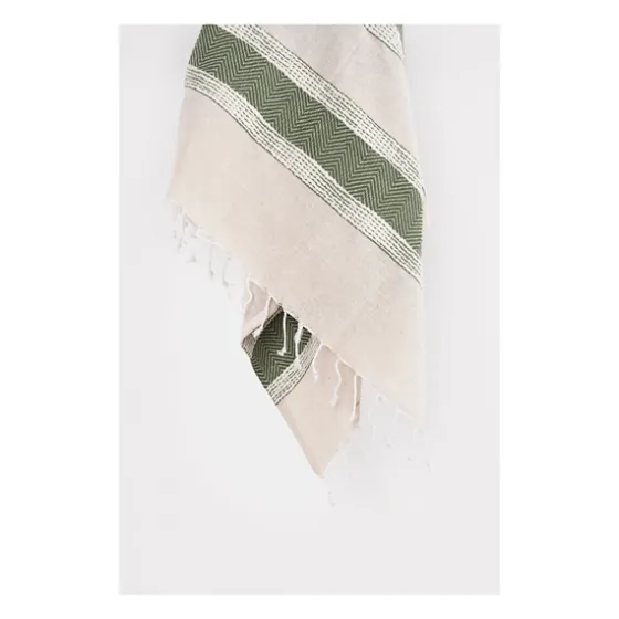Green And Natural Colorblock Chevron Throw-Kirkland's Home Hot