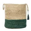 Green And Tan Woven Basket With Tassel, 19 In.-Kirkland's Home Best Sale