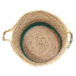 Green And Tan Woven Basket With Tassel, 19 In.-Kirkland's Home Best Sale