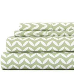 Green And White Chevron 3-Pc. Twin Sheet Set-Kirkland's Home Sale