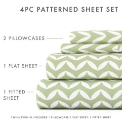 Green And White Chevron 3-Pc. Twin Sheet Set-Kirkland's Home Sale