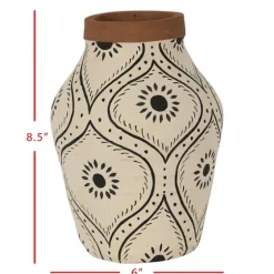 Green And White Floral Terracotta Vase-Kirkland's Home Best Sale