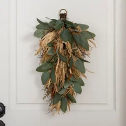 Green Eucalyptus And Heather Wheat Teardrop Swag-Kirkland's Home Best