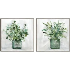 Green Garden 2-Pc. Framed Canvas Art Print Set-Kirkland's Home Best Sale