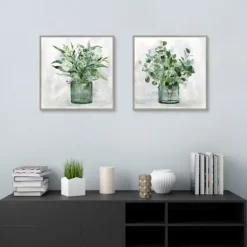 Green Garden 2-Pc. Framed Canvas Art Print Set-Kirkland's Home Best Sale