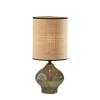 Green Glass And Rat Shade Table Lamp, 23 In.-Kirkland's Home Fashion