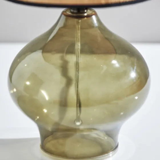 Green Glass And Rat Shade Table Lamp, 23 In.-Kirkland's Home Fashion